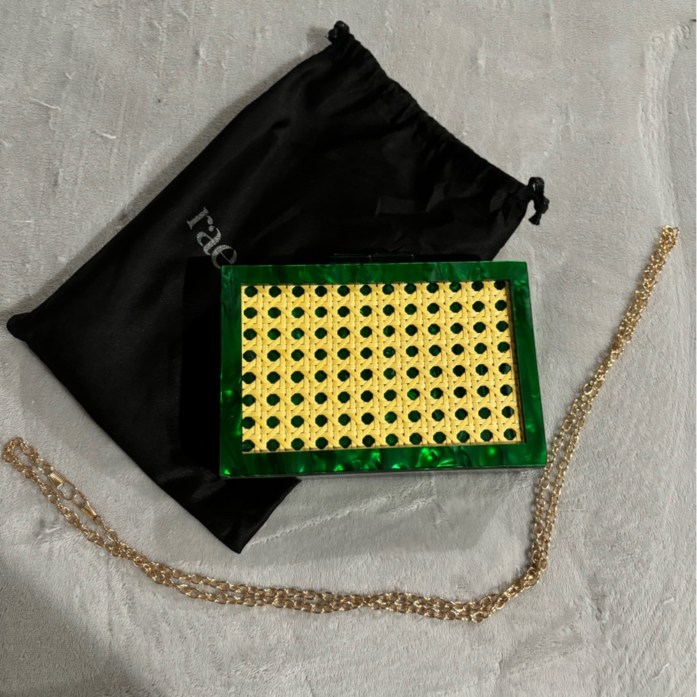 Emerald Swirl Cane Acrylic Clutch